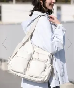 【10ポケBag】収納アドバイザー監修アウトポケットトート　アイボリー
