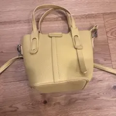 イエロー レザー風 ミニバッグ