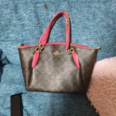 COACH トートバッグ ブラウン ピンク
