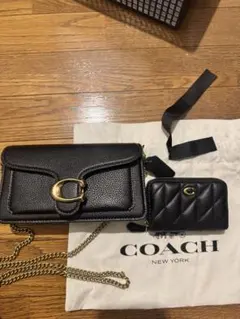 COACH タビー19 ブラックバッグ＋財布セット
